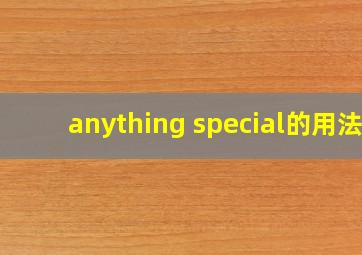 anything special的用法